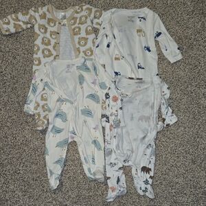 Bundle of 4: 3-6/6Mo Footie Pajamas